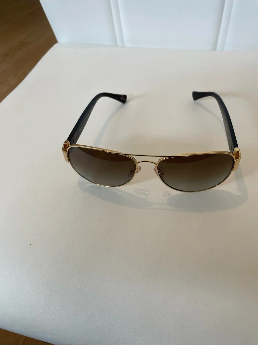 Coach Black and Gold Aviator Sunglasses